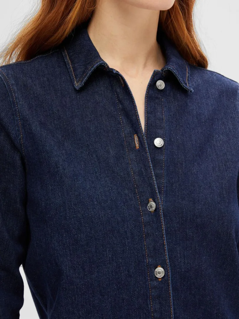 mrkebl_denim_midikjole_3.webp Kjoler>SELECTED MØRKEBLÅ DENIM MIDIKJOLE Blue