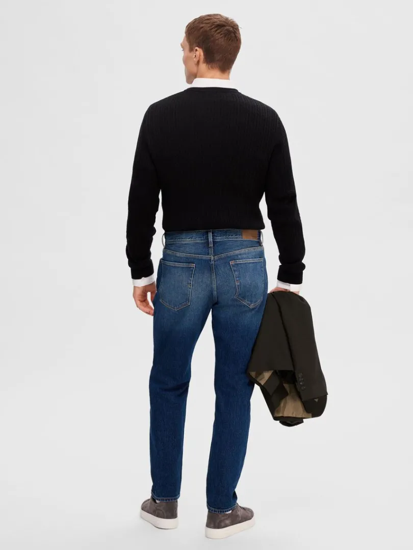 mrkebl_slim_fit_jeans_1.webp Jeans>SELECTED 172 MØRKEBLÅ SLIM FIT JEANS Blue