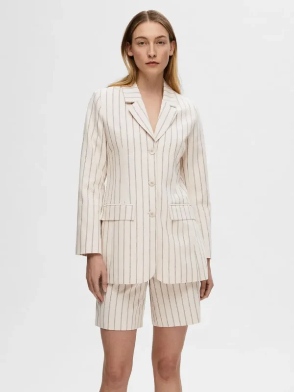 Jakkesæt & Blazers>SELECTED NÅLESTRIBET BLAZER Beige