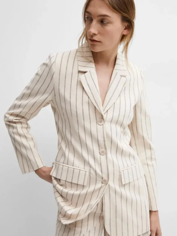 Jakkesæt & Blazers>SELECTED NÅLESTRIBET BLAZER Beige