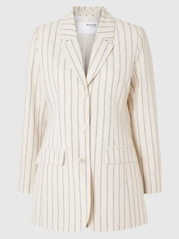 Jakkesæt & Blazers>SELECTED NÅLESTRIBET BLAZER Beige