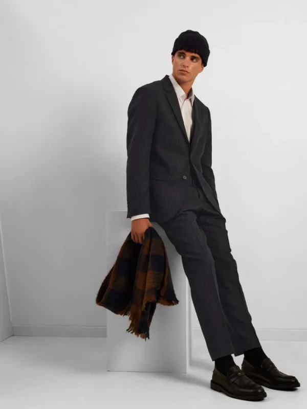 Jakkesæt & Blazers>SELECTED NÅLESTRIBET ENKELTRADET BLAZER Blue