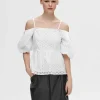 Toppe Og Bluser>SELECTED OFF-SHOULDER TOP White