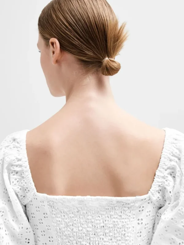 Toppe Og Bluser>SELECTED OFF-SHOULDER TOP White
