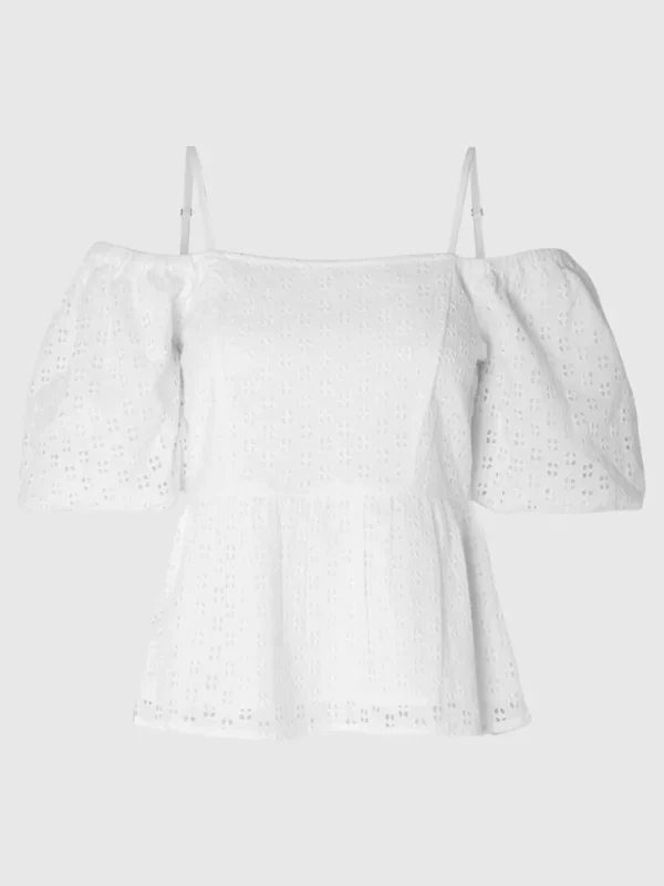 Toppe Og Bluser>SELECTED OFF-SHOULDER TOP White
