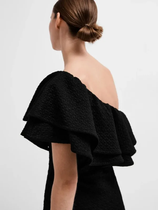 Kjoler>SELECTED ONE-SHOULDER KORT KJOLE Black
