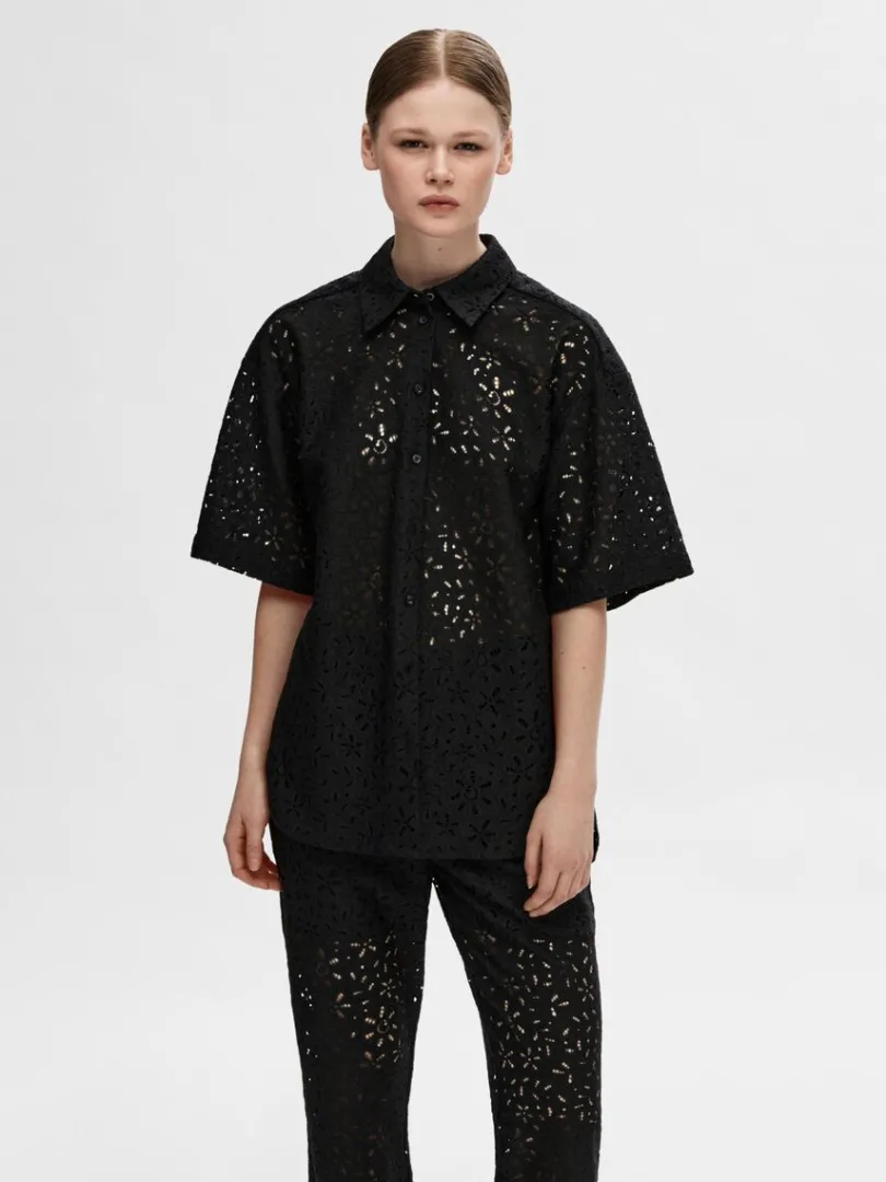 oversize_blonde_skjorte_0.webp Skjorter>SELECTED OVERSIZE BLONDE SKJORTE Black
