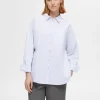 Skjorter>SELECTED OVERSIZE BOMULD SKJORTE Blue