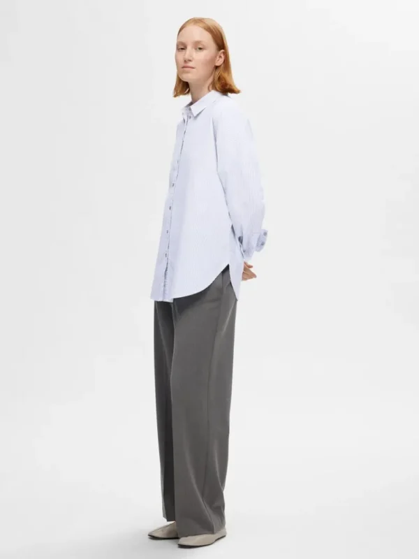Skjorter>SELECTED OVERSIZE BOMULD SKJORTE Blue