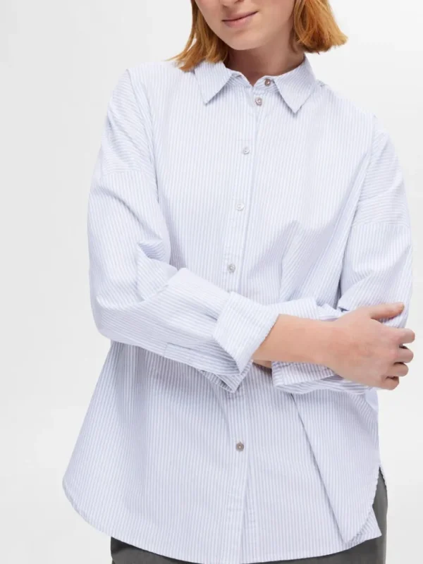 Skjorter>SELECTED OVERSIZE BOMULD SKJORTE Blue