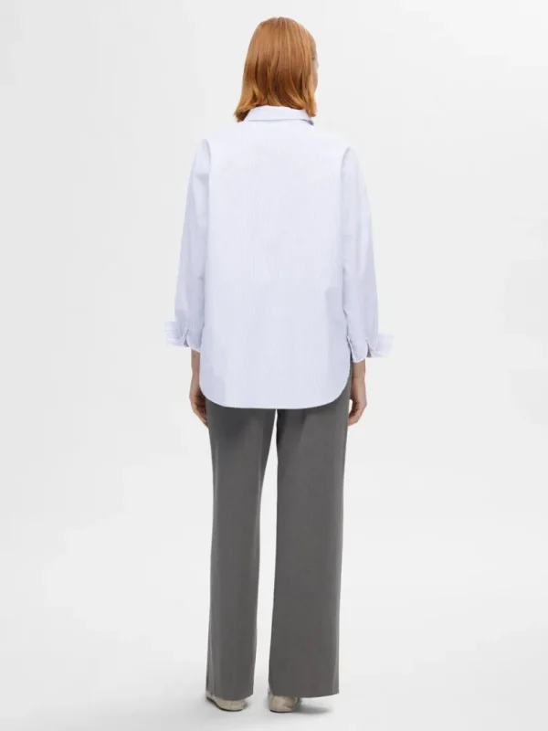 Skjorter>SELECTED OVERSIZE BOMULD SKJORTE Blue