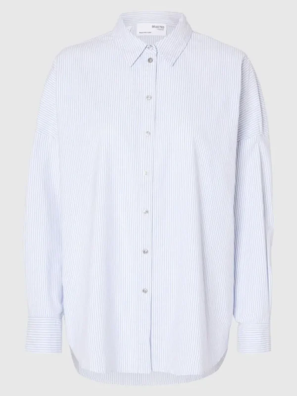 Skjorter>SELECTED OVERSIZE BOMULD SKJORTE Blue