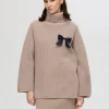 Strik>SELECTED OVERSIZE RULLEKRAVE STRIKTRØJE Brown