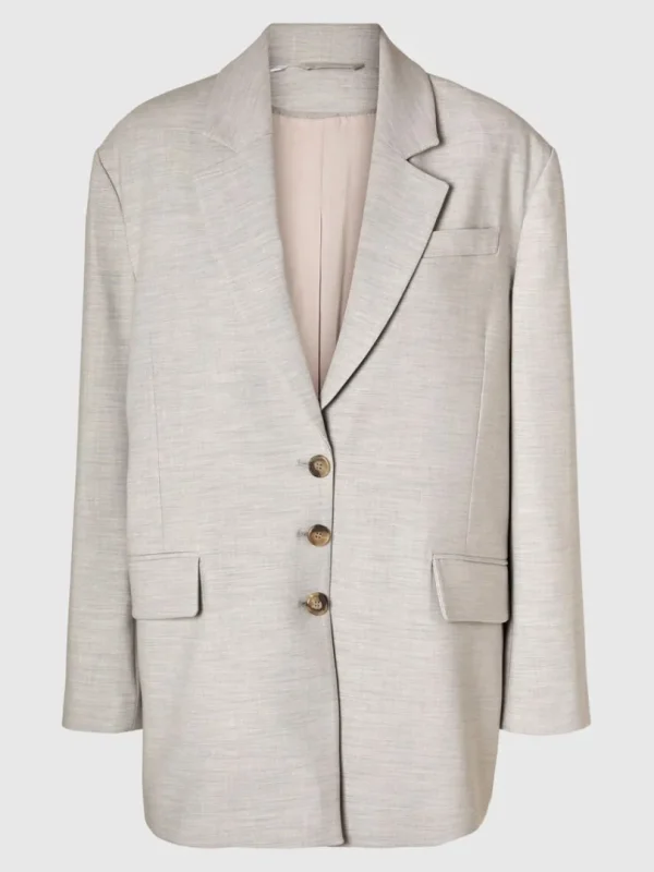 Jakkesæt & Blazers>SELECTED OVERSIZED BLAZER Beige