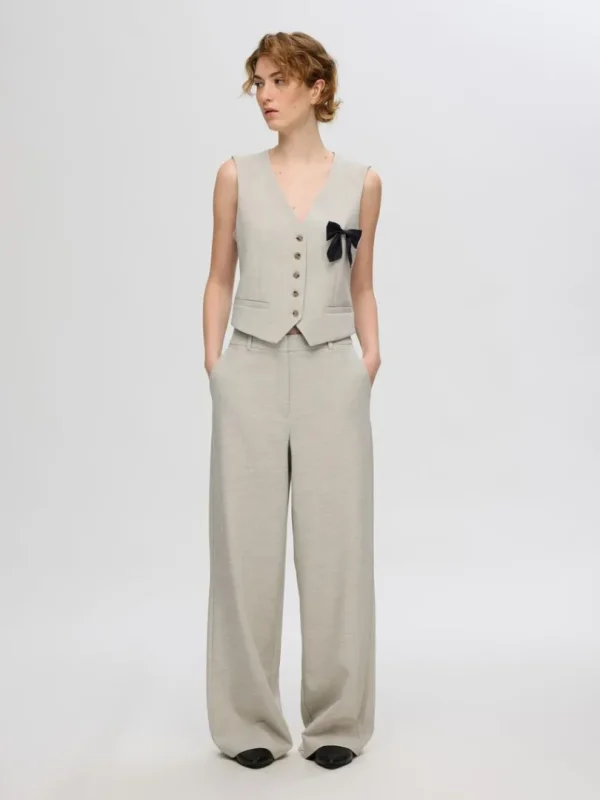 Bukser>SELECTED OVERSIZED BREDE BUKSER Beige