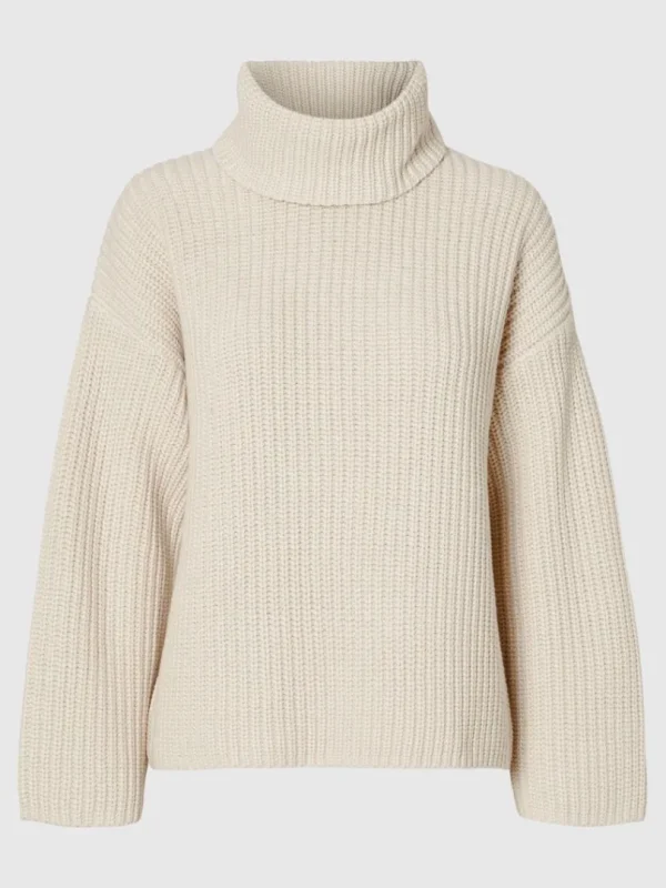 Strik>SELECTED OVERSIZED CHUNKY STRIKKET TRØJE Beige