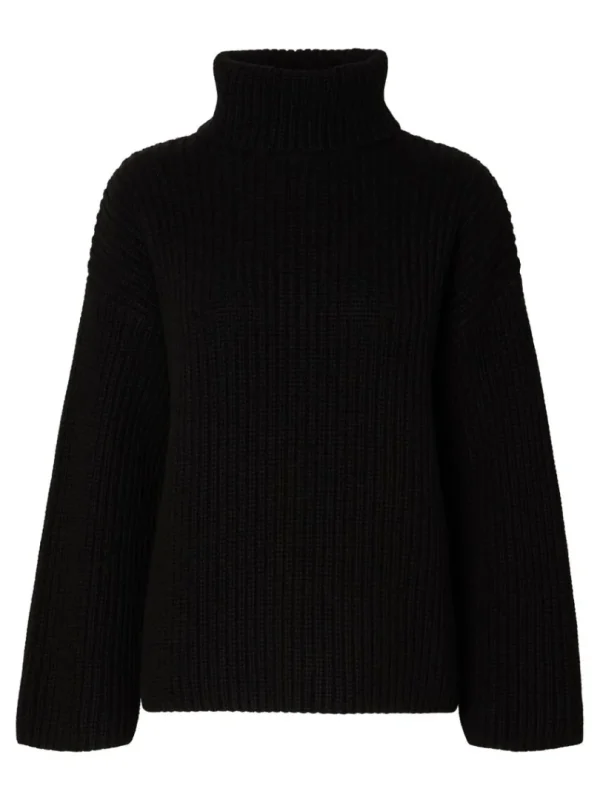 Strik>SELECTED OVERSIZED CHUNKY STRIKKET TRØJE Black