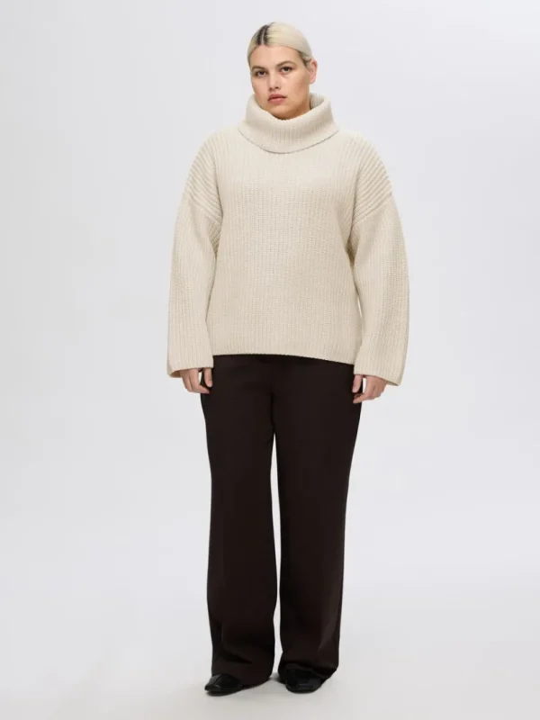 Strik>SELECTED OVERSIZED CHUNKY STRIKKET TRØJE Beige