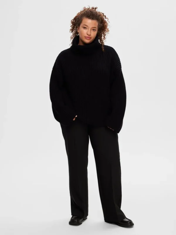 Strik>SELECTED OVERSIZED CHUNKY STRIKKET TRØJE Black