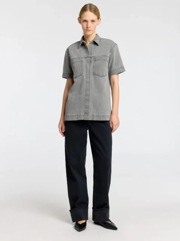 Skjorter>SELECTED OVERSIZED DENIMSKJORTE Grey