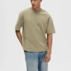 T-shirts>SELECTED OVERSIZED KORTÆRMET T-SHIRT Green