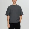 T-shirts>SELECTED OVERSIZED KORTÆRMET T-SHIRT Grey