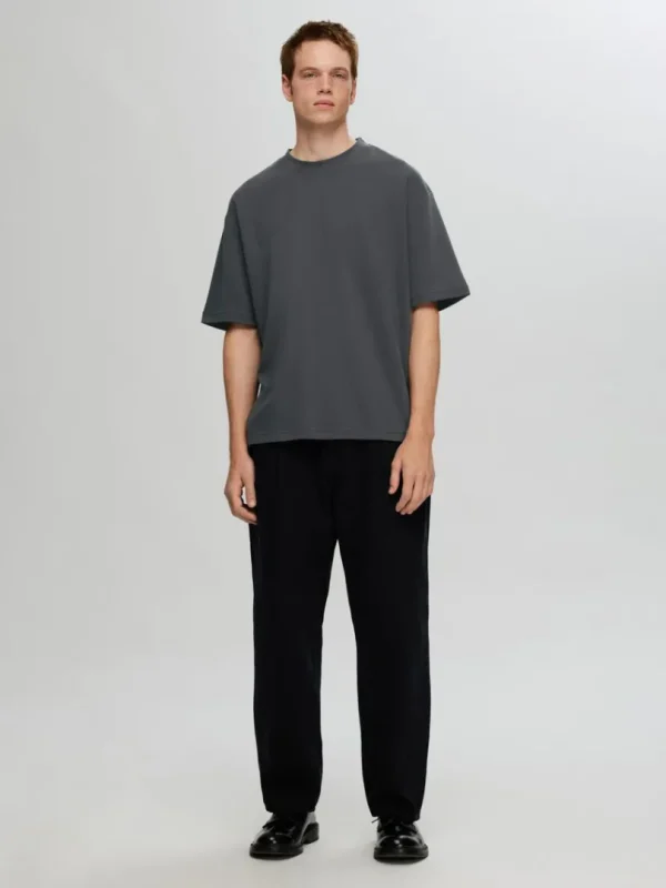 T-shirts>SELECTED OVERSIZED KORTÆRMET T-SHIRT Grey