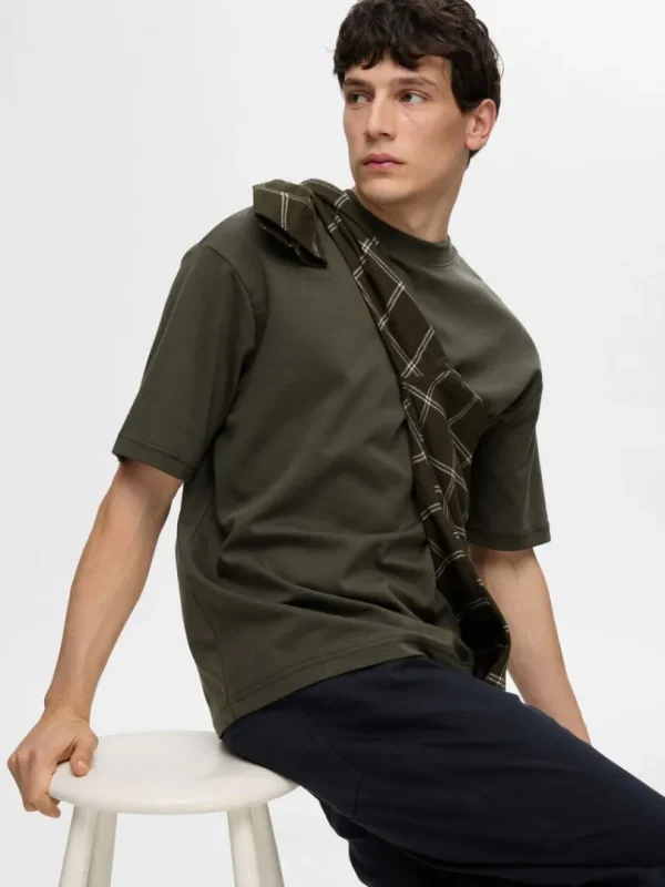 T-shirts>SELECTED OVERSIZED KORTÆRMET T-SHIRT Green