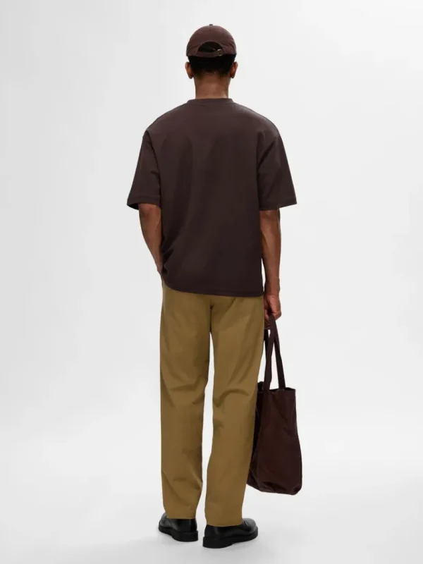 T-shirts>SELECTED OVERSIZED KORTÆRMET T-SHIRT Brown