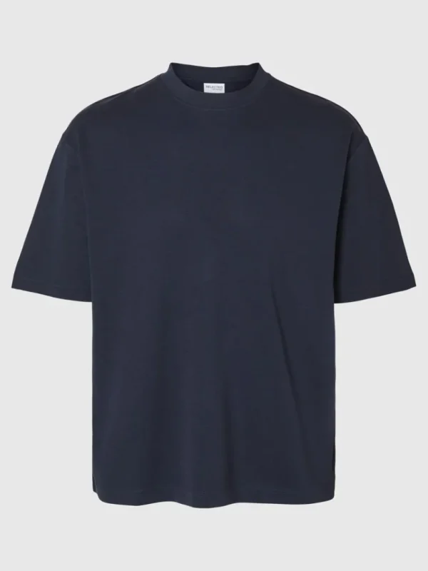 T-shirts>SELECTED OVERSIZED KORTÆRMET T-SHIRT Blue