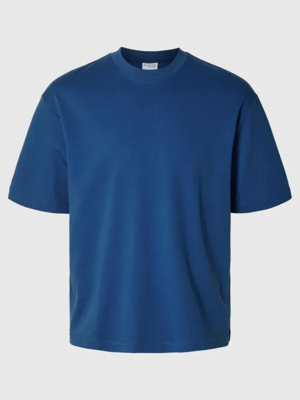 T-shirts>SELECTED OVERSIZED KORTÆRMET T-SHIRT Blue
