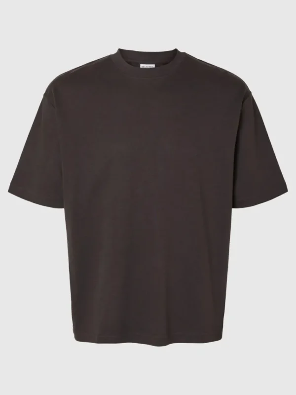 T-shirts>SELECTED OVERSIZED KORTÆRMET T-SHIRT Brown