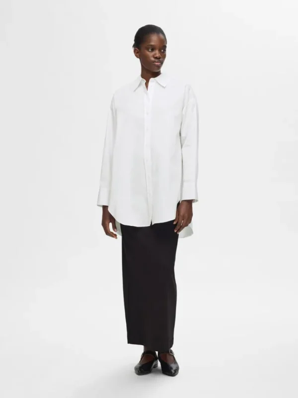 Skjorter>SELECTED OVERSIZED LANGÆRMET SKJORTE White