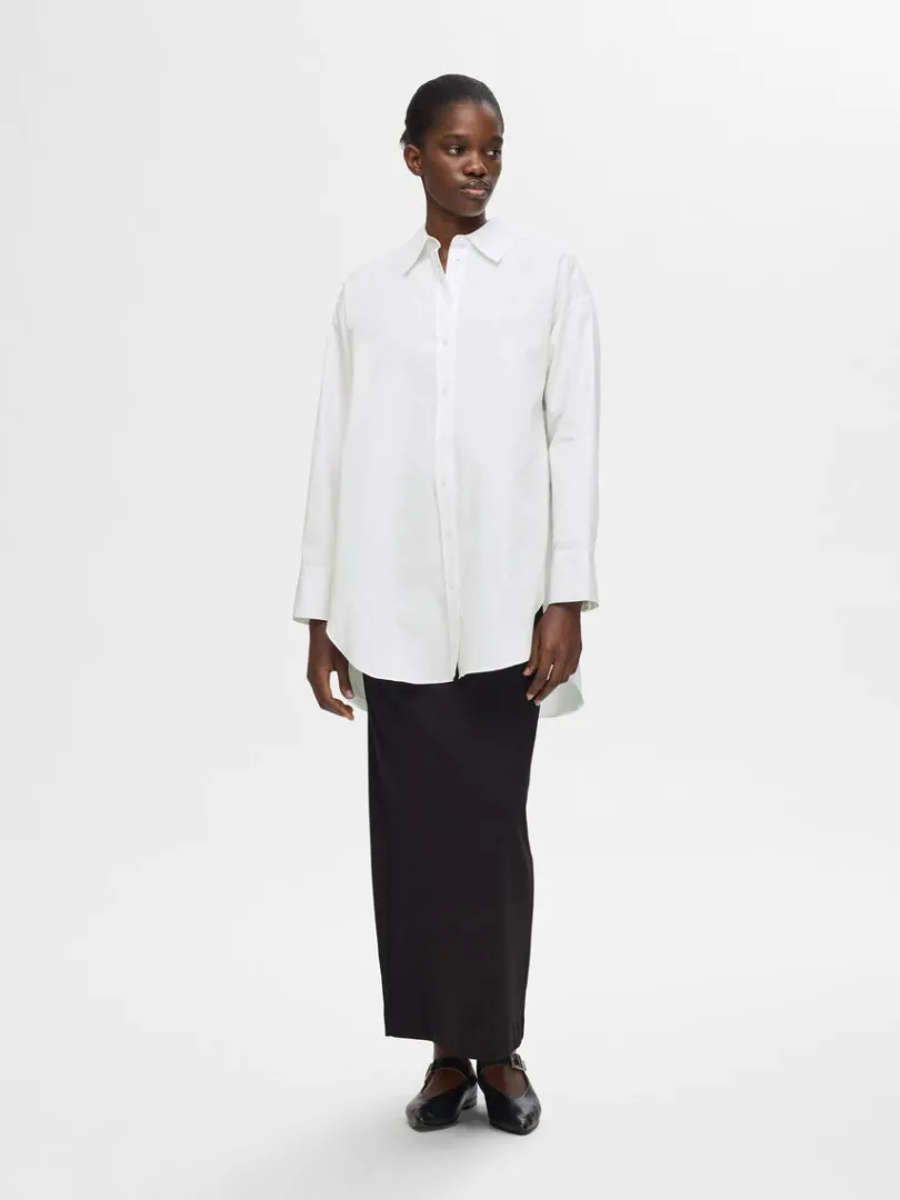 oversized_langrmet_skjort_1.webp Skjorter>SELECTED OVERSIZED LANGÆRMET SKJORTE White