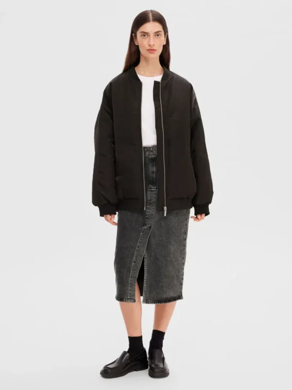 Overtøj>SELECTED OVERSIZED RE:DOWN® BOMBERJAKKE Black