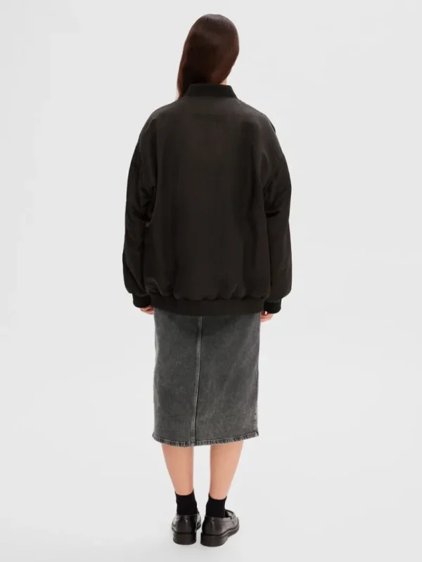Overtøj>SELECTED OVERSIZED RE:DOWN® BOMBERJAKKE Black
