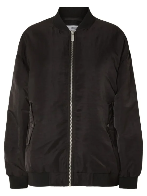 Overtøj>SELECTED OVERSIZED RE:DOWN® BOMBERJAKKE Black
