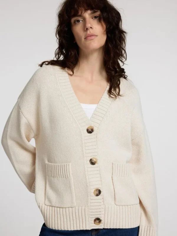 Strik>SELECTED OVERSIZED STRIKKET CARDIGAN Beige