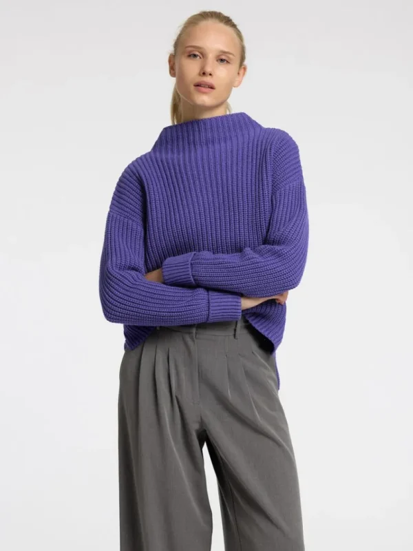 Strik>SELECTED OVERSIZED STRIKTRØJE Purple