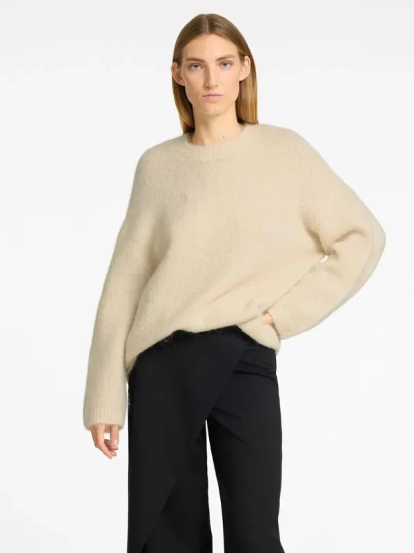 Strik>SELECTED OVERSIZED STRIKTRØJE Beige