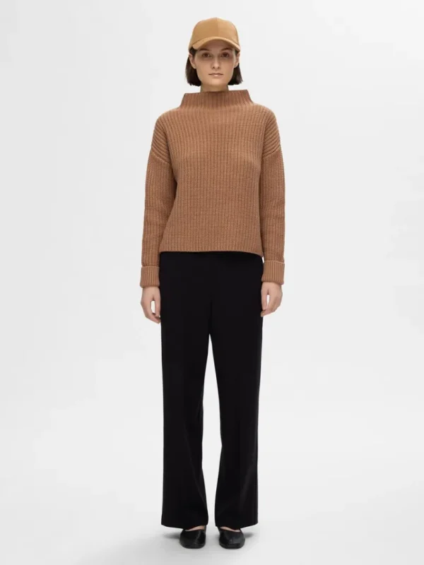 Strik>SELECTED OVERSIZED STRIKTRØJE Brown