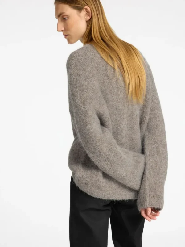 Strik>SELECTED OVERSIZED STRIKTRØJE Grey