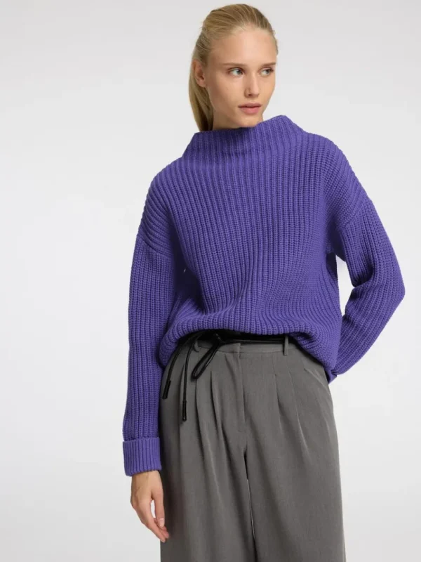 Strik>SELECTED OVERSIZED STRIKTRØJE Purple