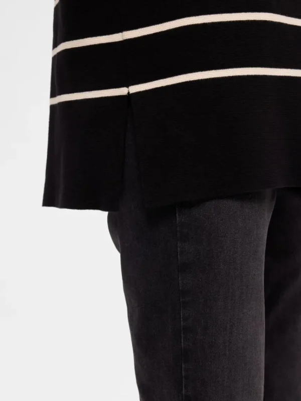 Strik>SELECTED OVERSIZED STRIKTRØJE Black