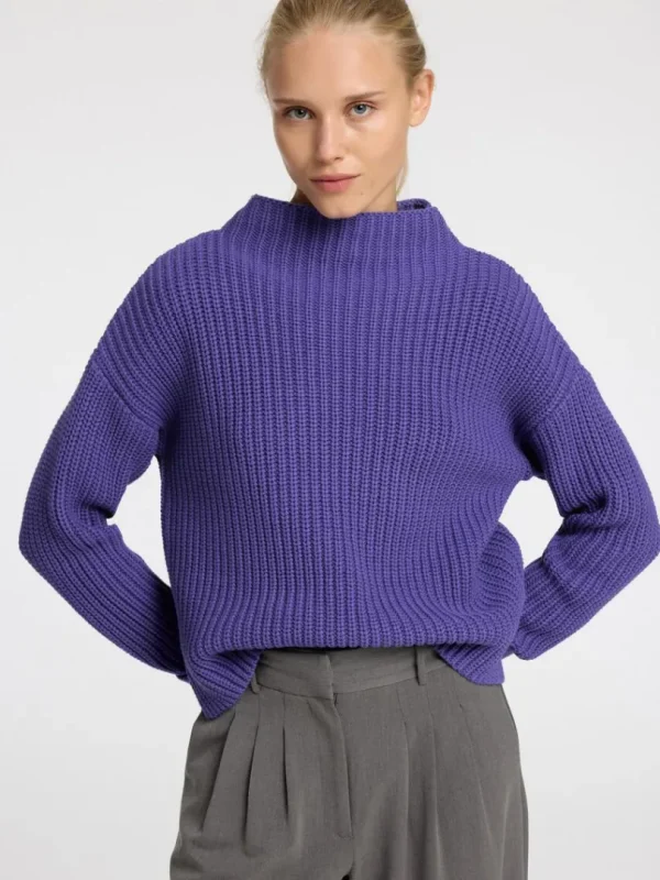 Strik>SELECTED OVERSIZED STRIKTRØJE Purple
