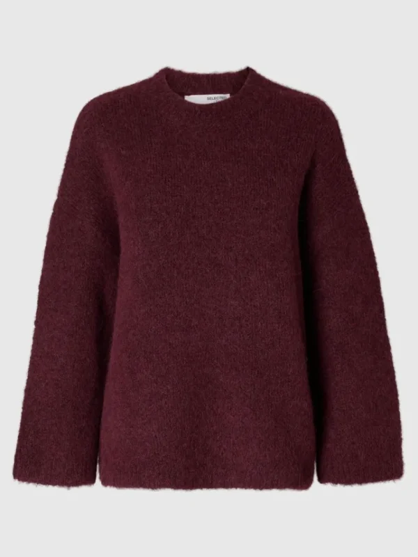 Strik>SELECTED OVERSIZED STRIKTRØJE Purple