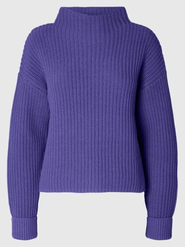 Strik>SELECTED OVERSIZED STRIKTRØJE Purple