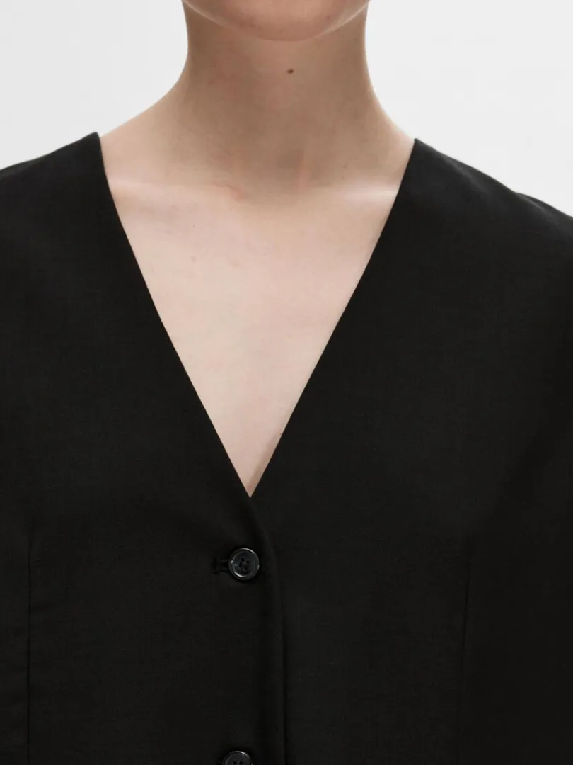 oversized_vest_3.webp Jakkesæt & Blazers | Toppe Og Bluser>SELECTED OVERSIZED VEST Black