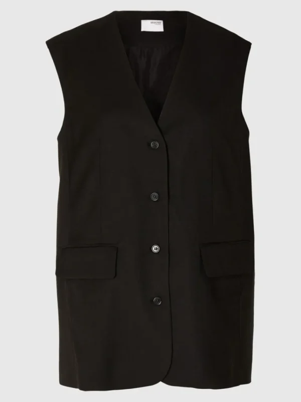 Jakkesæt & Blazers | Toppe Og Bluser>SELECTED OVERSIZED VEST Black