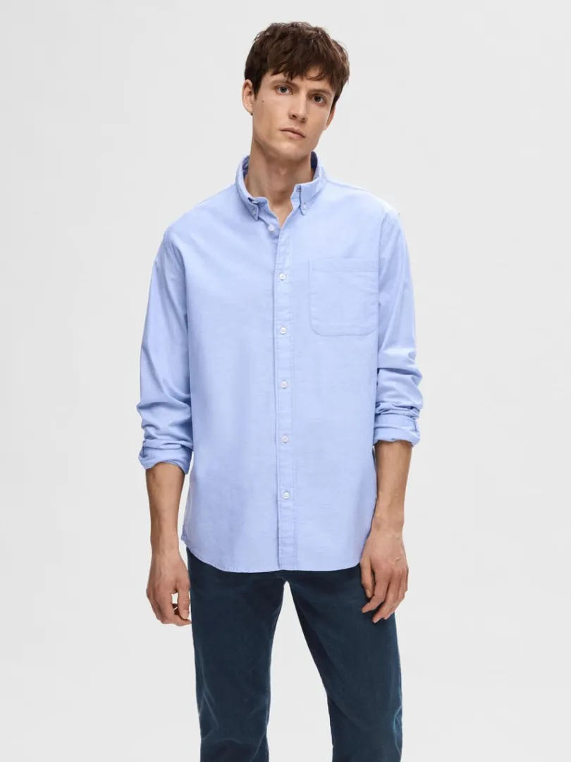 oxford_skjorte_0-9.webp Skjorter>SELECTED OXFORD SKJORTE Blue